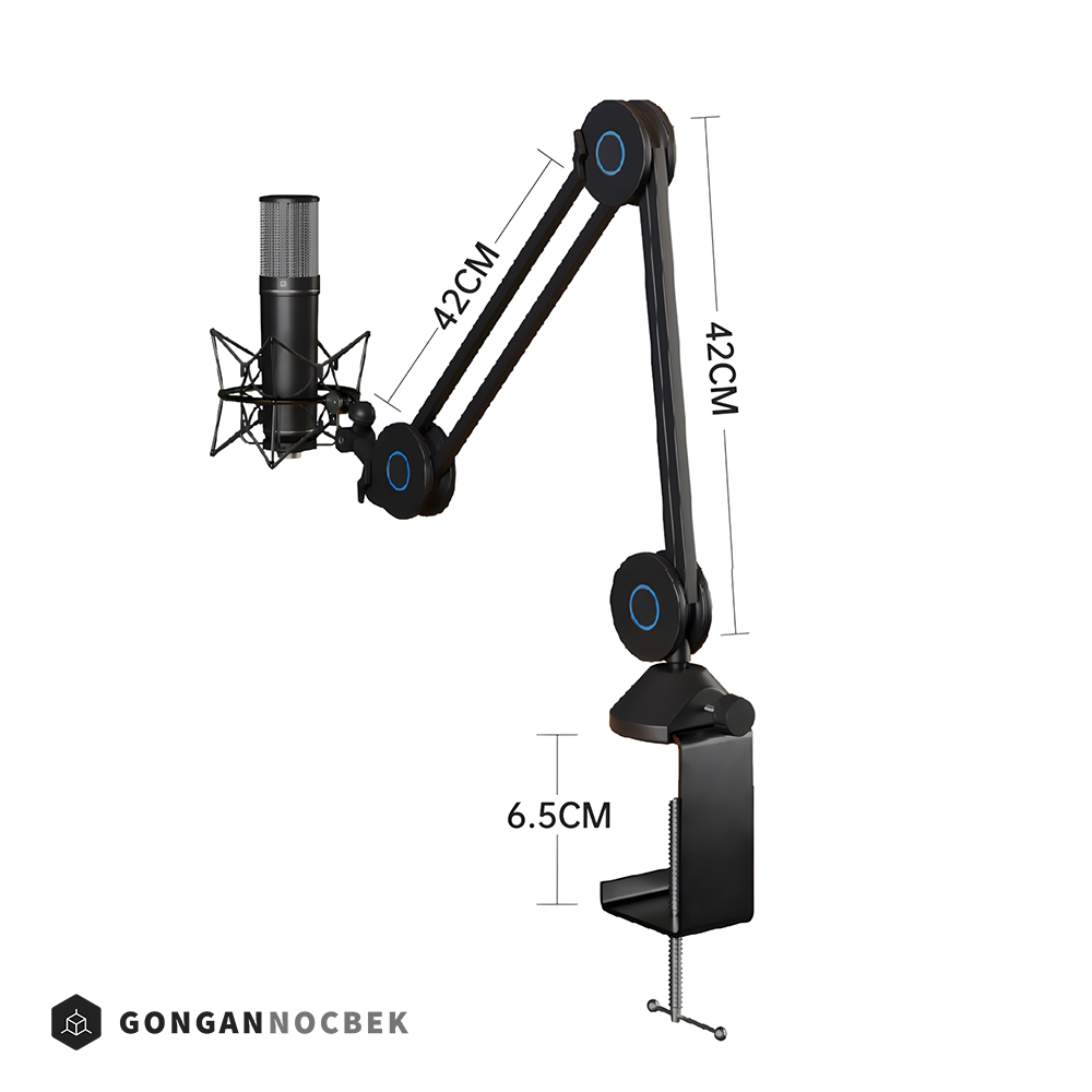 마이크 거치대 탁상용 스탠드 높이조절 접이식 암 홀더
