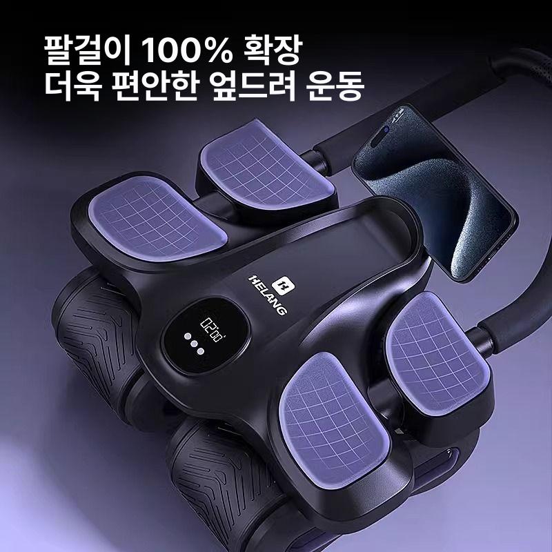 자동 반동 복근 휠 운동 기구 슬라이드 뱃살 가정용 코어 강화 복부 피트니스 4륜 복근 휠-블랙 - 상세 이미지 4