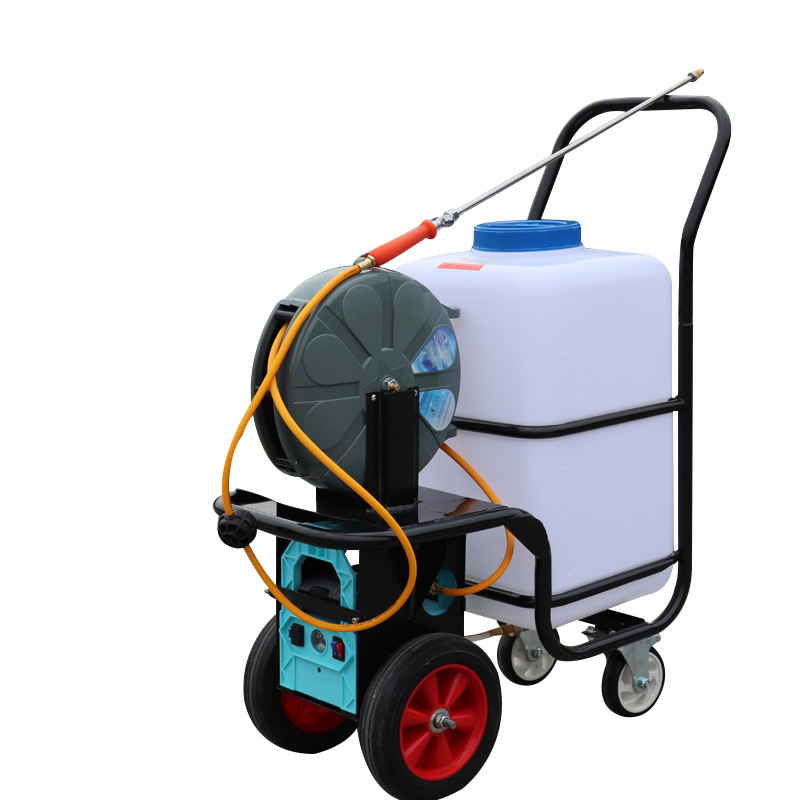 고압살수기 이동식 농업용 엔진 과수원 호스릴 단펌프 12V12A 수동권취 전동카트