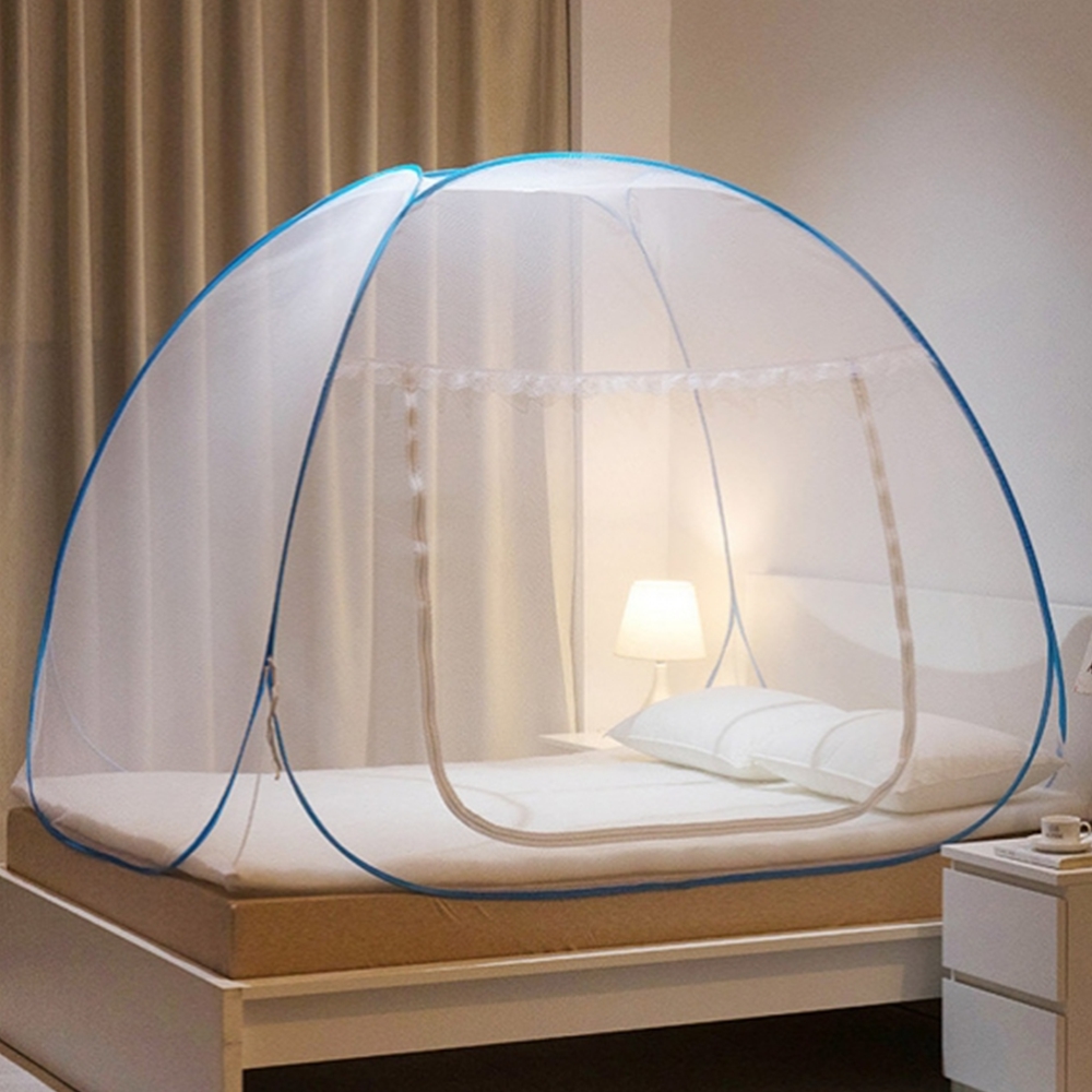 바닥일체형 침대모기장 원터치 2인용 사각모기장 텐트 캠핑