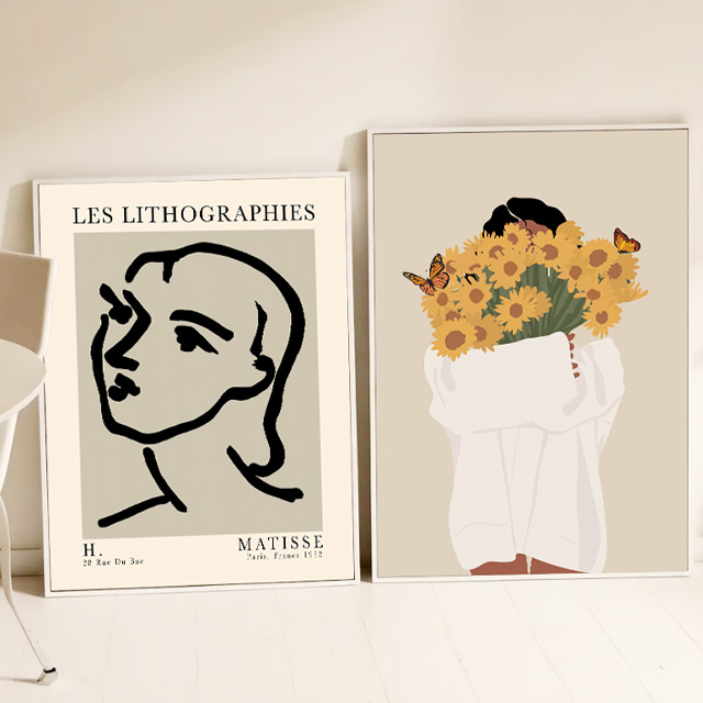 앙리 마티스 드로잉 그림 대형 거실 캔버스 포스터 인테리어 집들이선물 - 상세 이미지 2