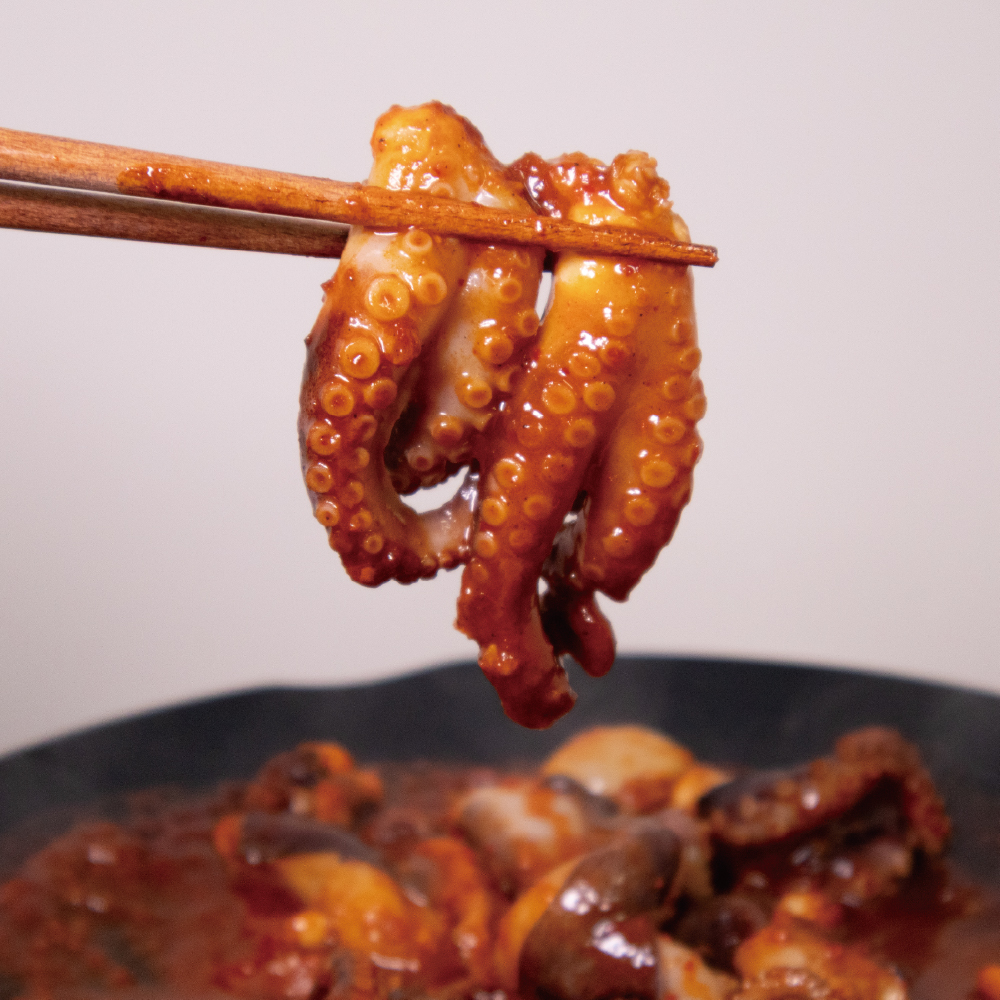 맵꾸미 오동통 양념 쭈꾸미 볶음 캠핑음식 야식 술안주 매운맛 450g, 3개