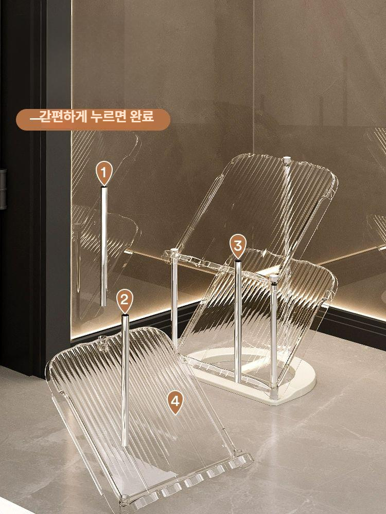 신발정리대 현관 좁은 틈새 선반 이중층 수납 신발장 트레이 7.투명 2층 42x28 - 상세 이미지 3
