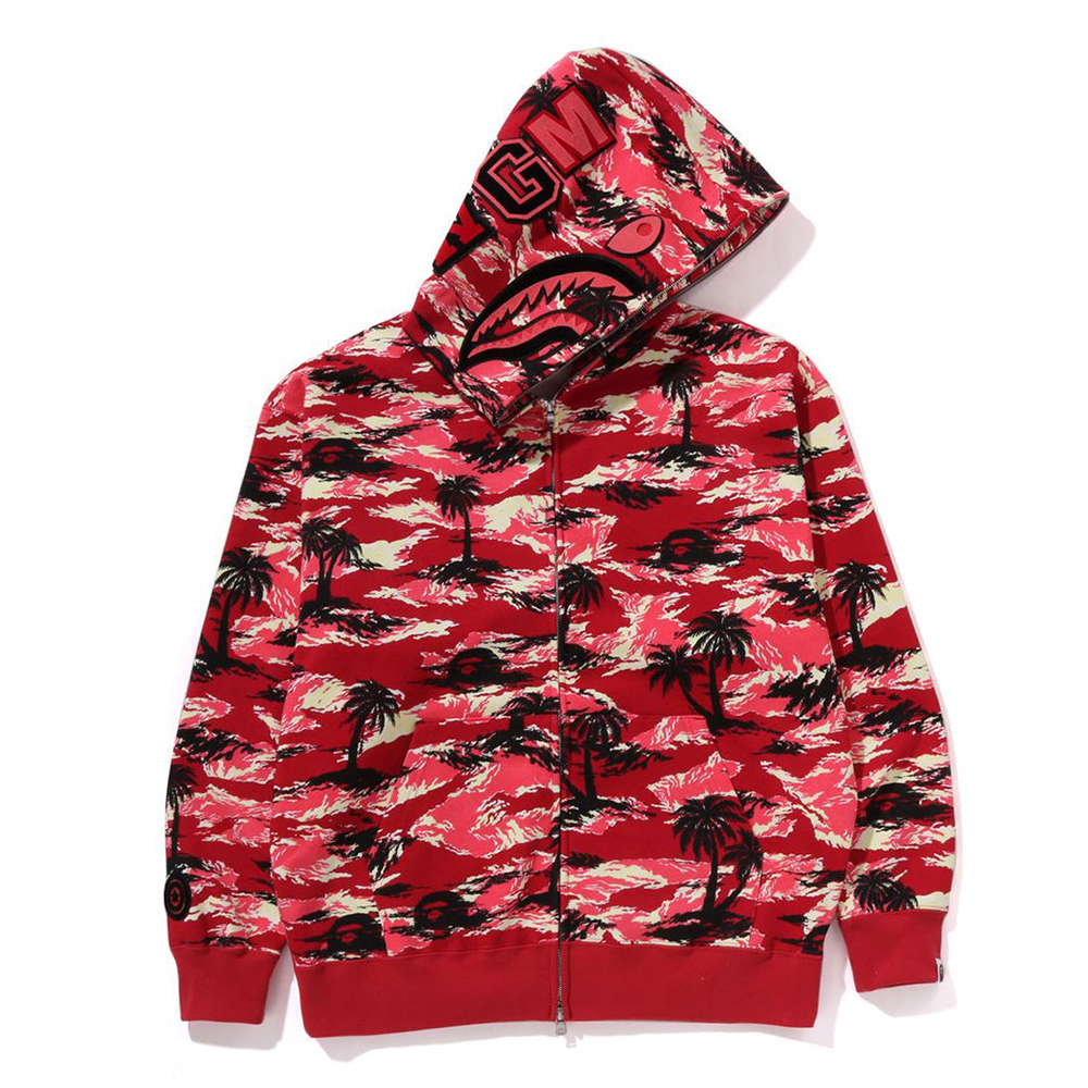 베이프 후드티 PALM TREE CAMO RELAXED FIT SHARK FULL ZIP HOODIE 1L30-115-313 - 상세 이미지 3