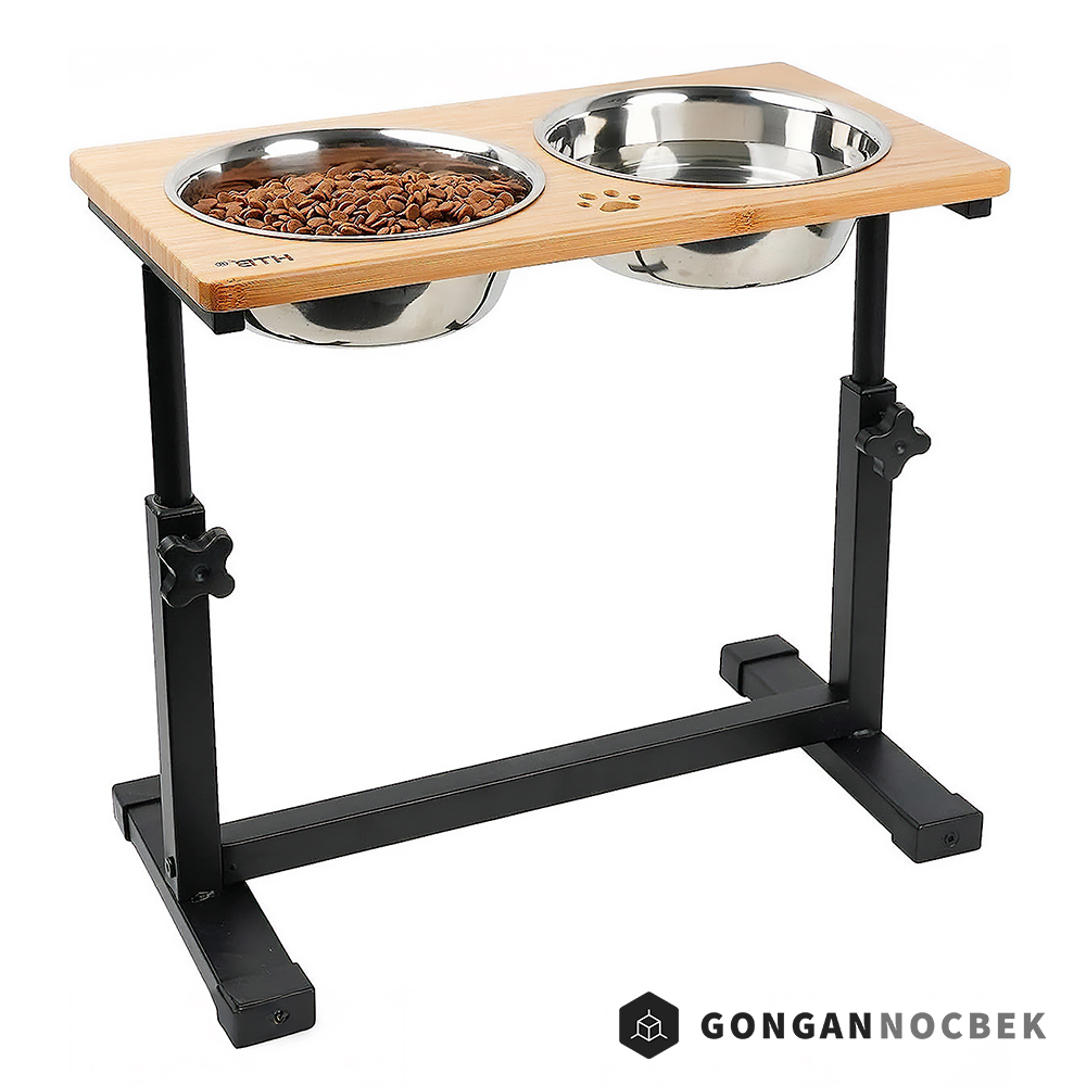 강아지 식탁 애견 사료 식기 대형견 높이 조절 밥 그릇