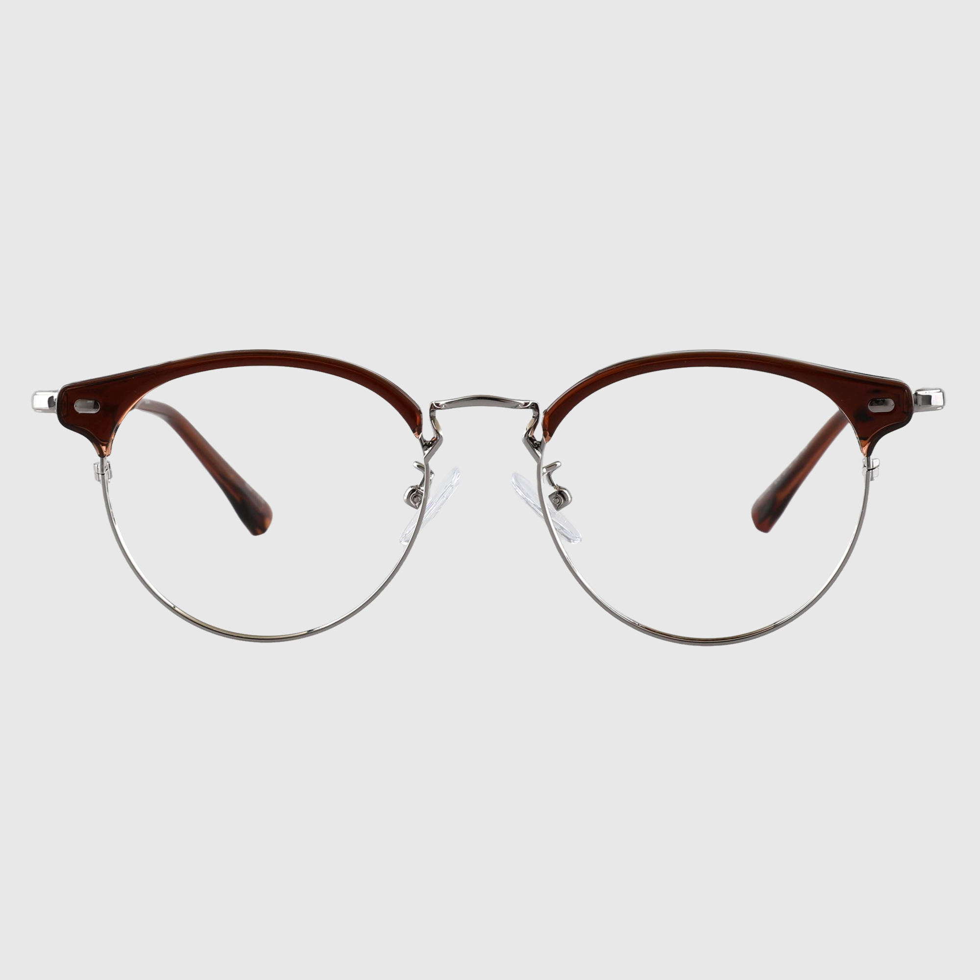 가벼운 반뿔테 블루라이트차단 하금테 안경 원형 반테