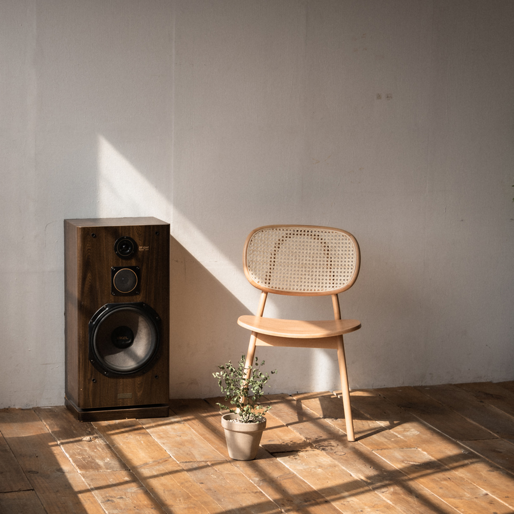 번드 비스트로 라탄 원목 식탁 의자 내추럴