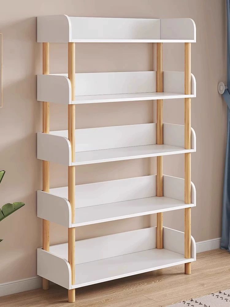 책장 선반 다층 수납  제품 진열 캐비닛 계단식 서랍장  1.3단 60cm 웜화이트 - 상품 이미지