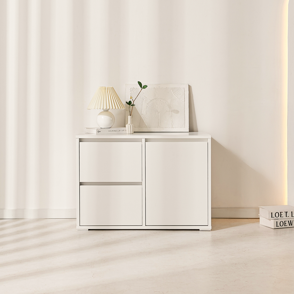 무드인 공간분리 거실 모듈 수납장 침대옆 안방 낮은 서랍형 800x400x570mm, 2단, 버터옐로우 - 상세 이미지 2