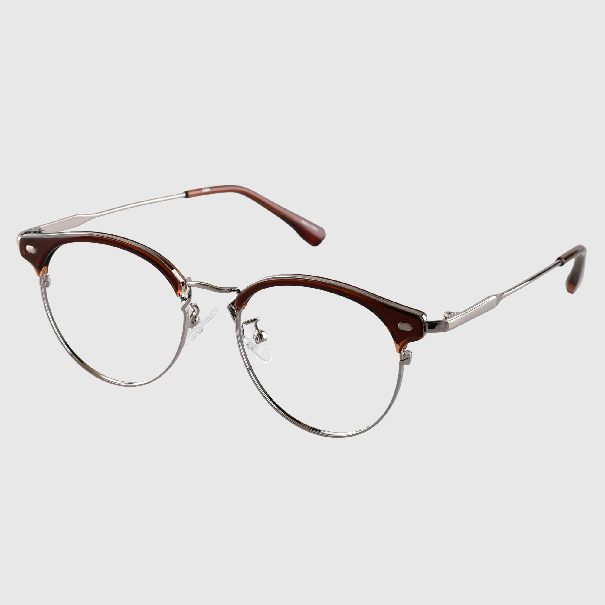 가벼운 반뿔테 블루라이트차단 하금테 안경 원형 반테