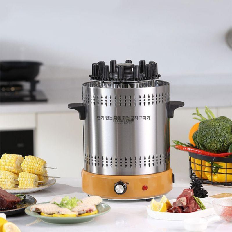 꼬치 전기그릴 양꼬치 슈하스코 회전식 바베큐 스토브 블랙 220V 탑