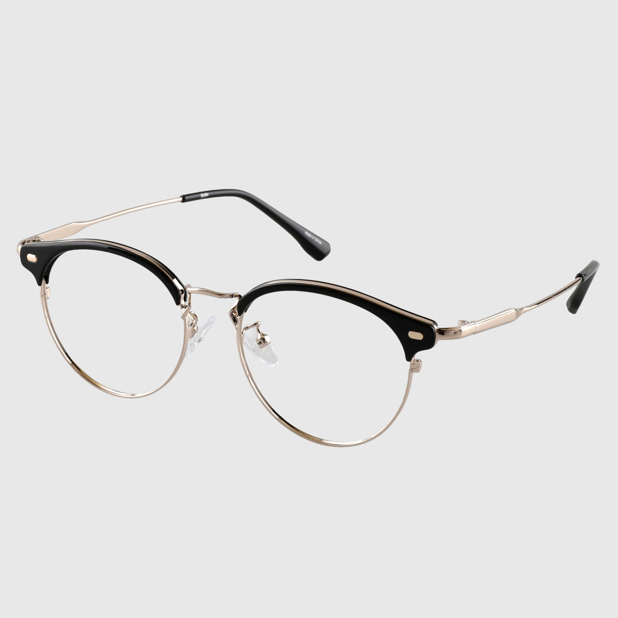 가벼운 반뿔테 블루라이트차단 하금테 안경 원형 반테