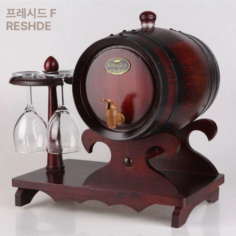 미니 오크통 와인통 용기 맥주 숙성 배럴 보관 3리터 컵홀더-우드 - 상세 이미지 4