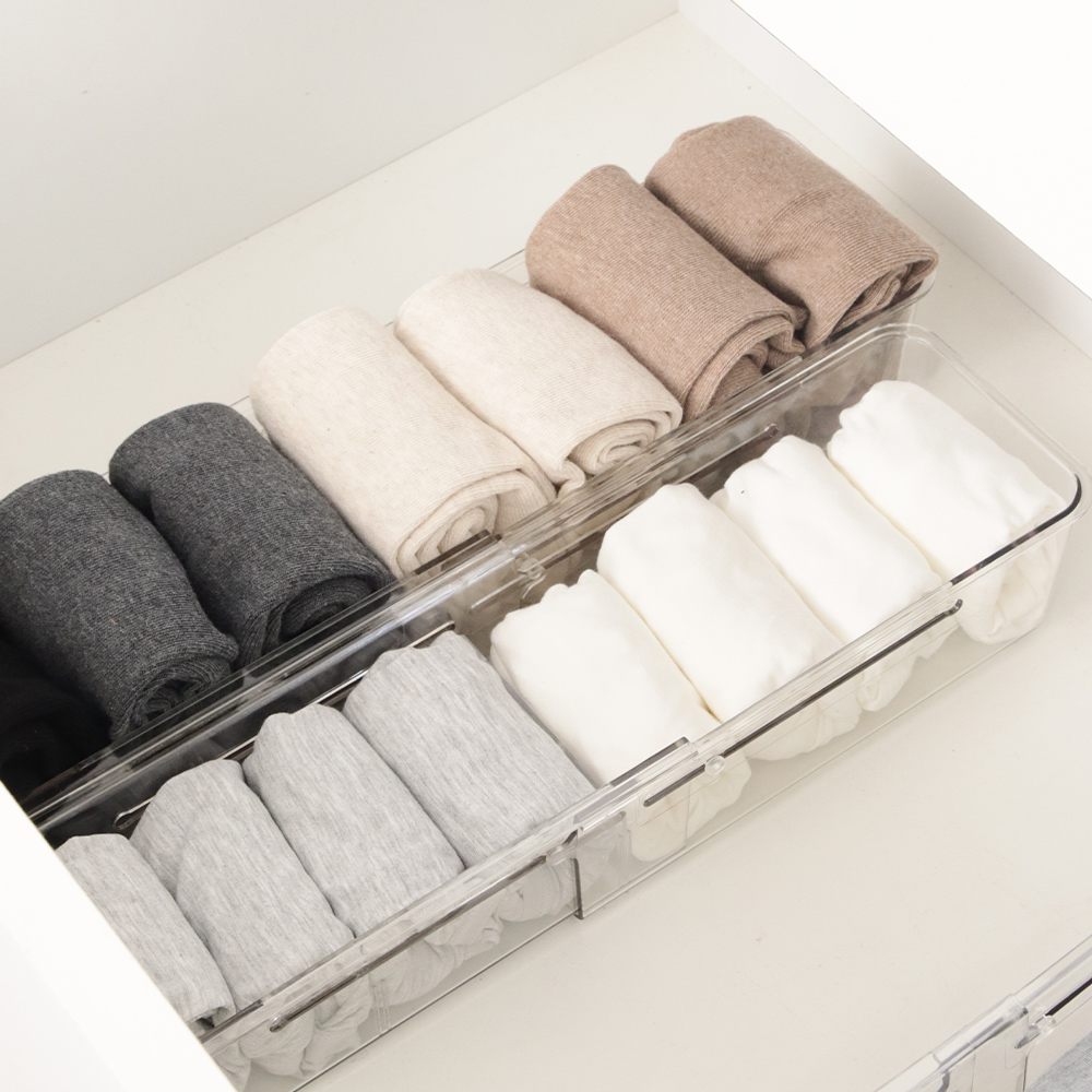 투명 칸막이 길이조절 속옷정리함 2size - 상세 이미지 5