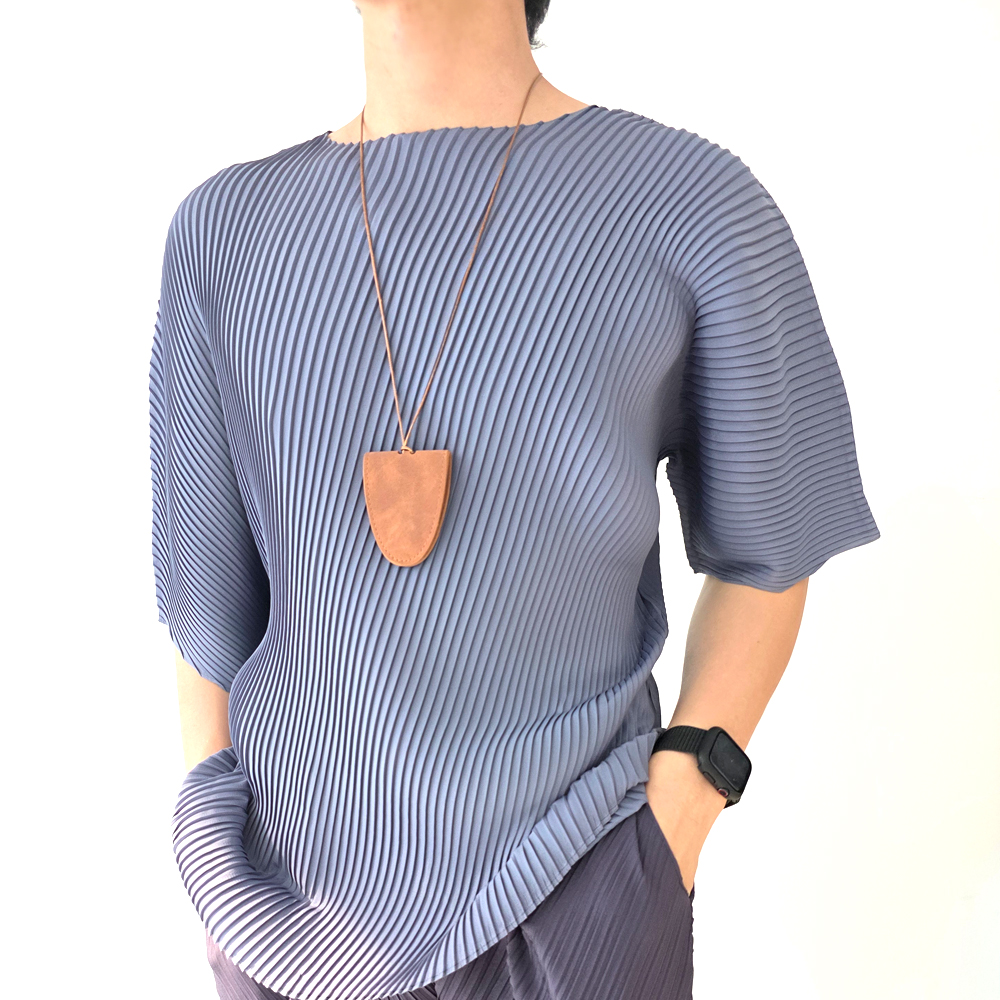 VH25 플리츠남자 한여름 가장 얇고 시원한 언발란스 머슬핏 티 - 상품 이미지