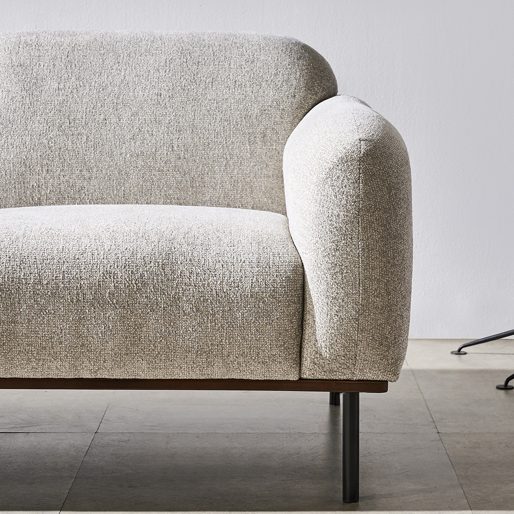 보루네오 모니 아쿠아 패브릭 방수 기능성 쇼파 스툴미포함, 크림, 2인용