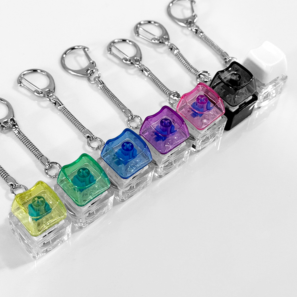 키캡키링 고양이 MAO 귀여운 열쇠고리 굿즈 제작 커스텀 화이트 키보드키링 led