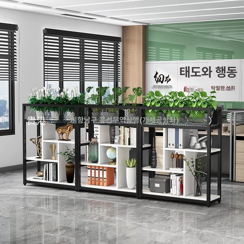 진열장 낮은파티션 선반 칸막이 장식장 공간분리 책장 100x29x110cm 연호두블랙프레임 B - 상세 이미지 3