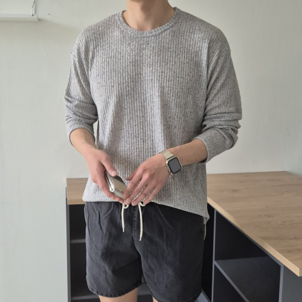 남자 여름긴팔티 오버핏 여름 바캉스 남성 린넨 티셔츠 - 상세 이미지 2