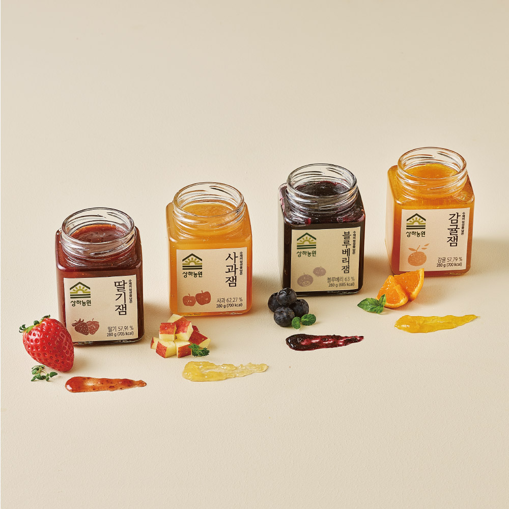 [슈퍼적립] 상하농원 잼 280g (딸기잼,사과잼,감귤잼,블루베리잼 중 택1)