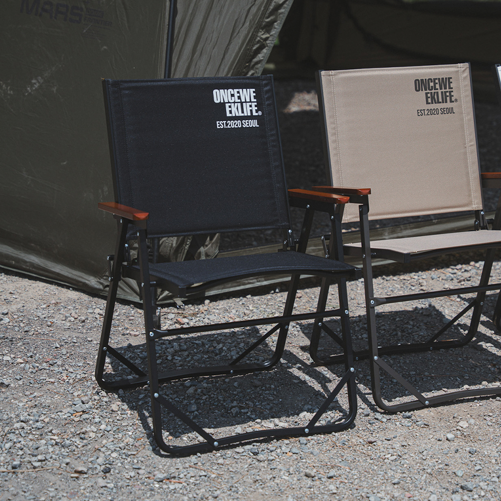 원스위크라이프 컴피 폴딩 체어 1+1 L, 블랙, 1개