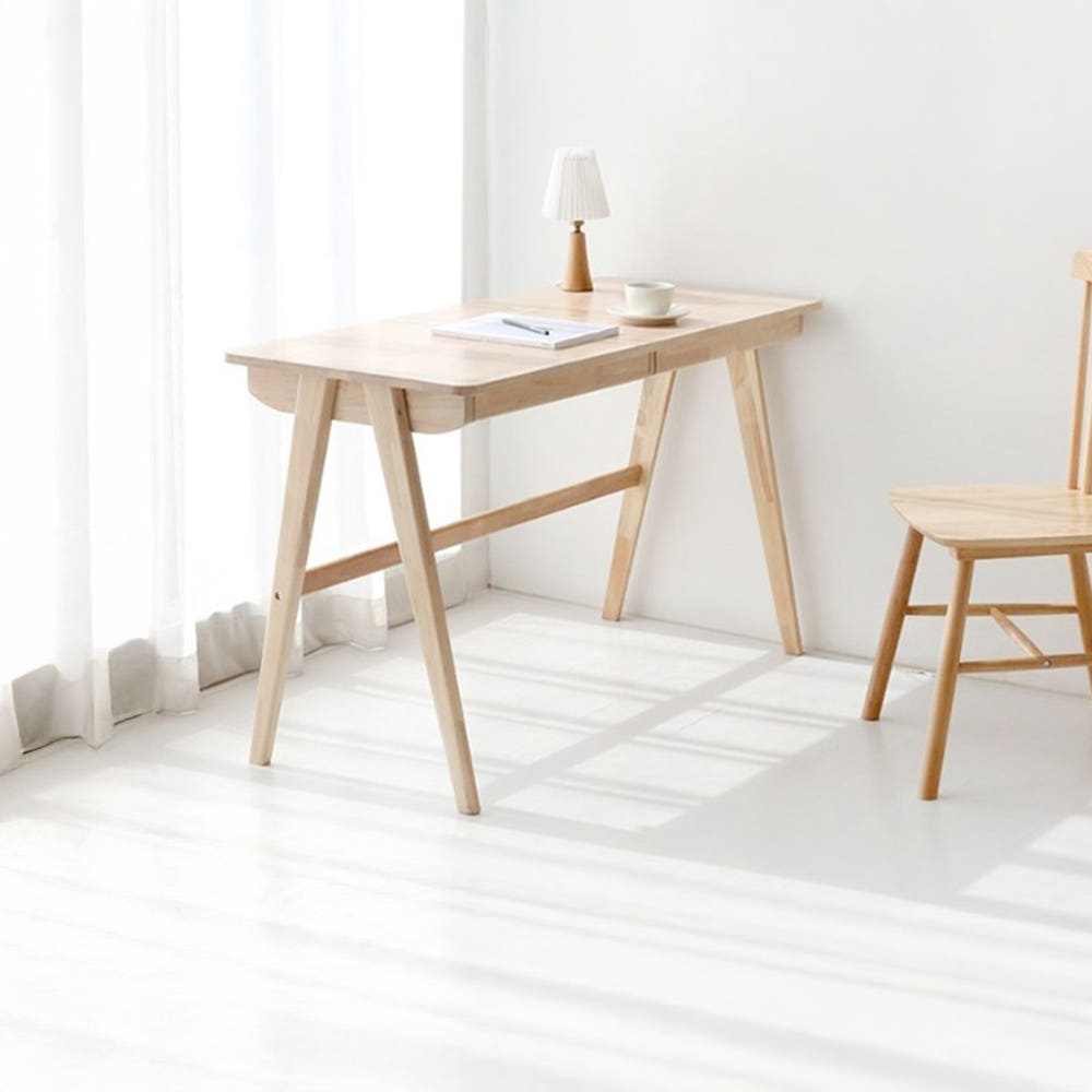 ENITO 원목책상 12055 고무나무 1200x550mm, 내추럴 - 상세 이미지 3