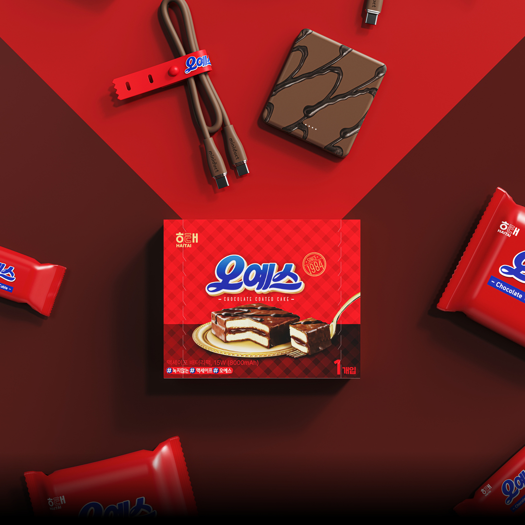 미니덕트 오예스 맥세이프 보조배터리 4000mAh, 초코브라운