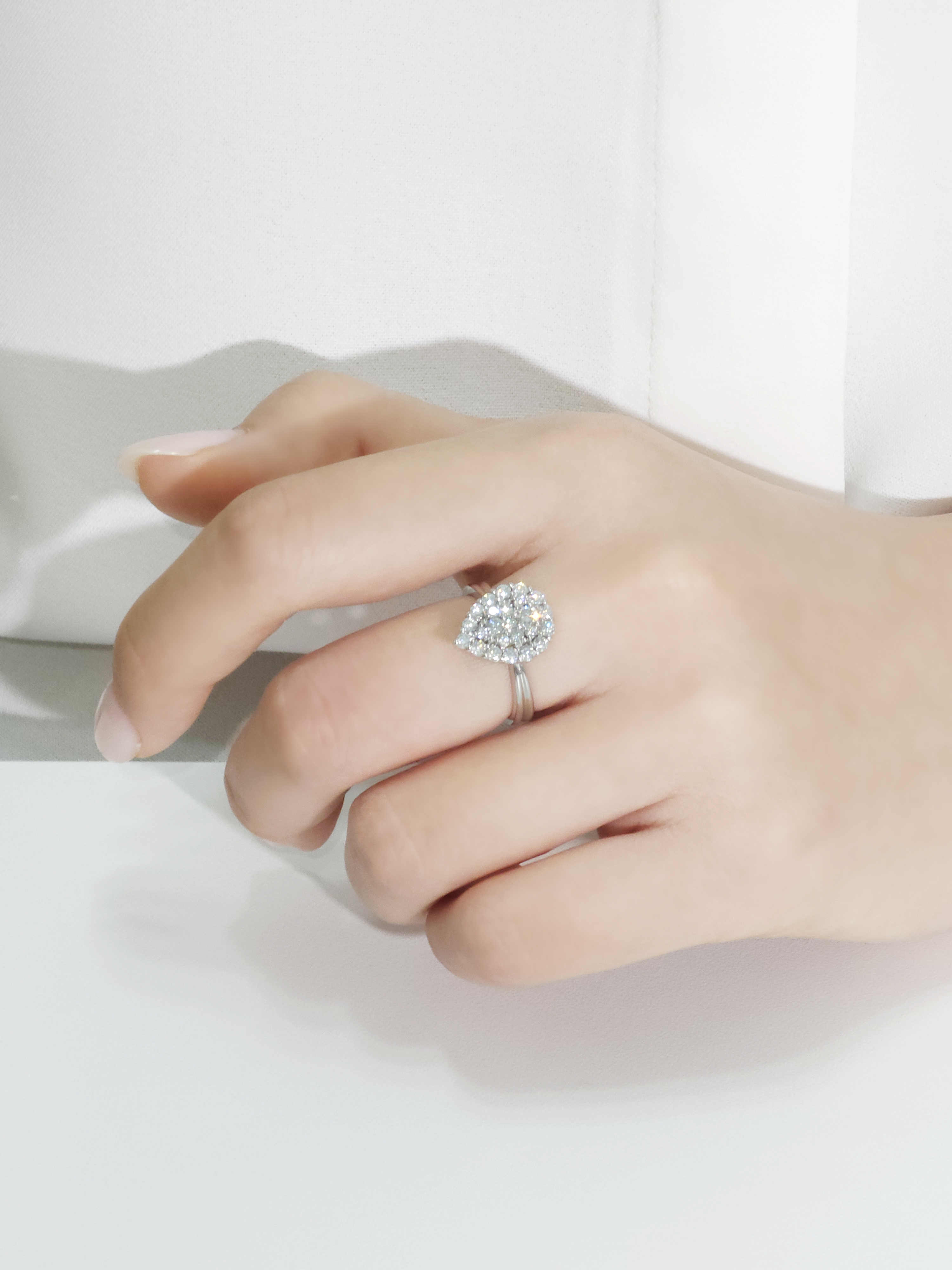 랩다이아 반지 파베세팅 물방울 랩다이아몬드 14k 18k - 상세 이미지 2