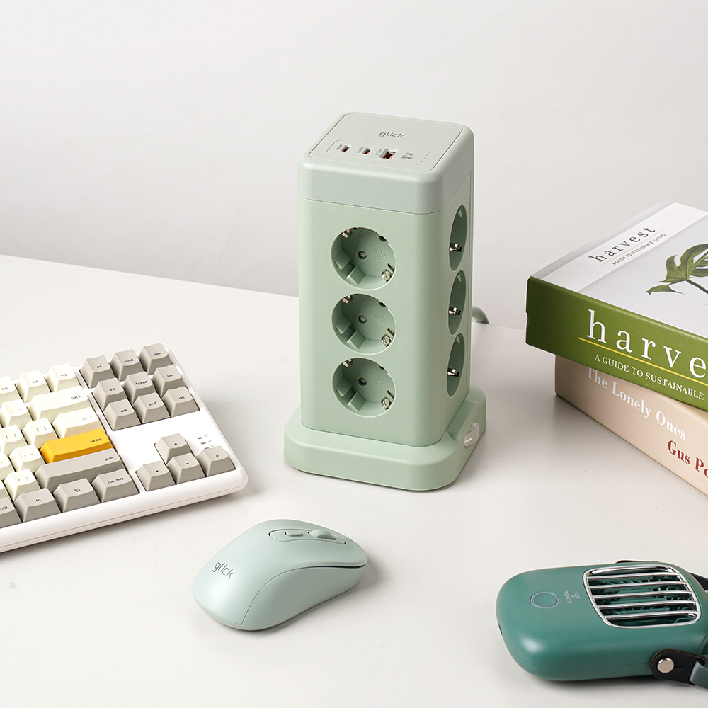 지클릭커 타워 12구 고용량 4000W USB 출력 멀티탭 NP712PD 그린 이미지 4