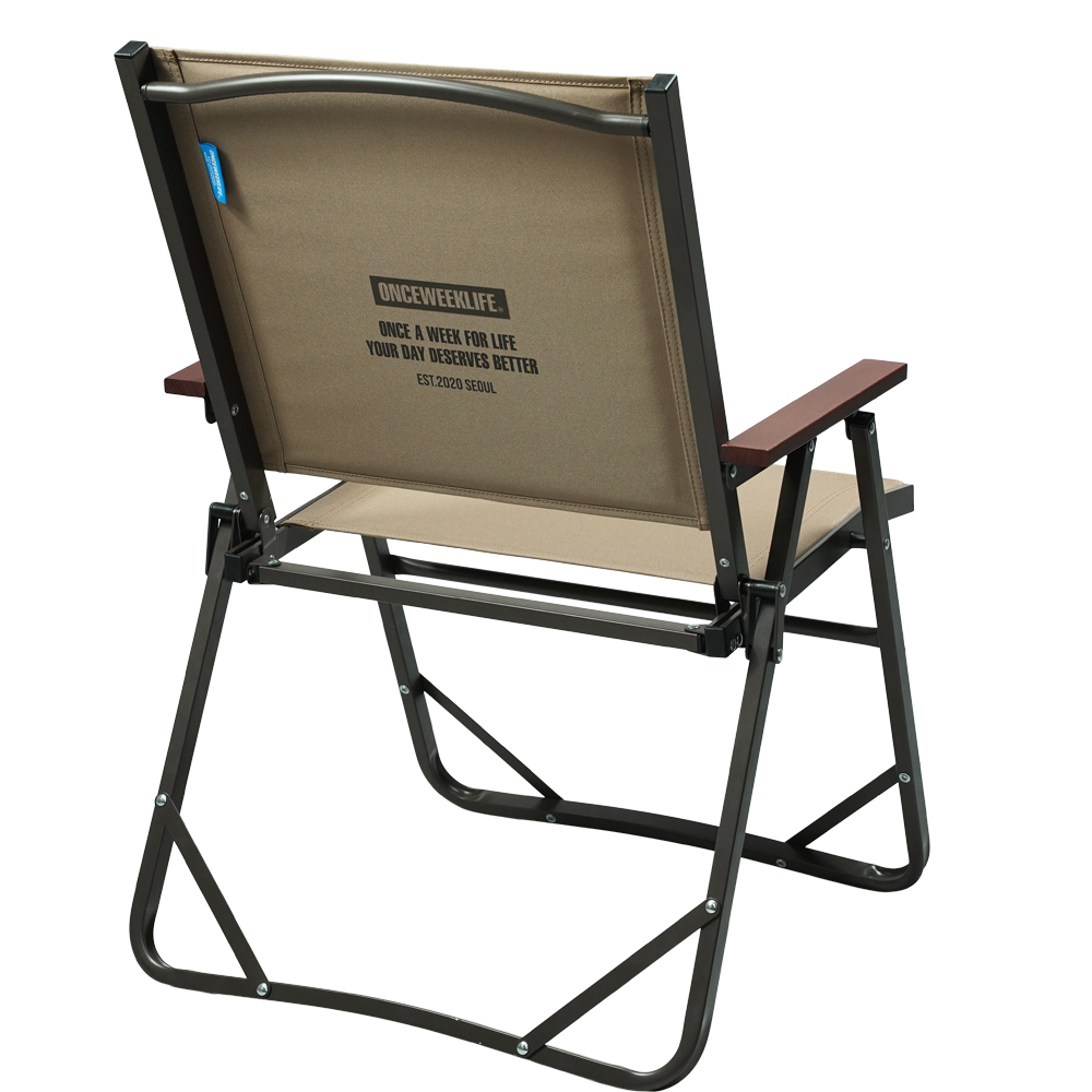 원스위크라이프 컴피 폴딩 체어 1+1 L, 베이지, 2개