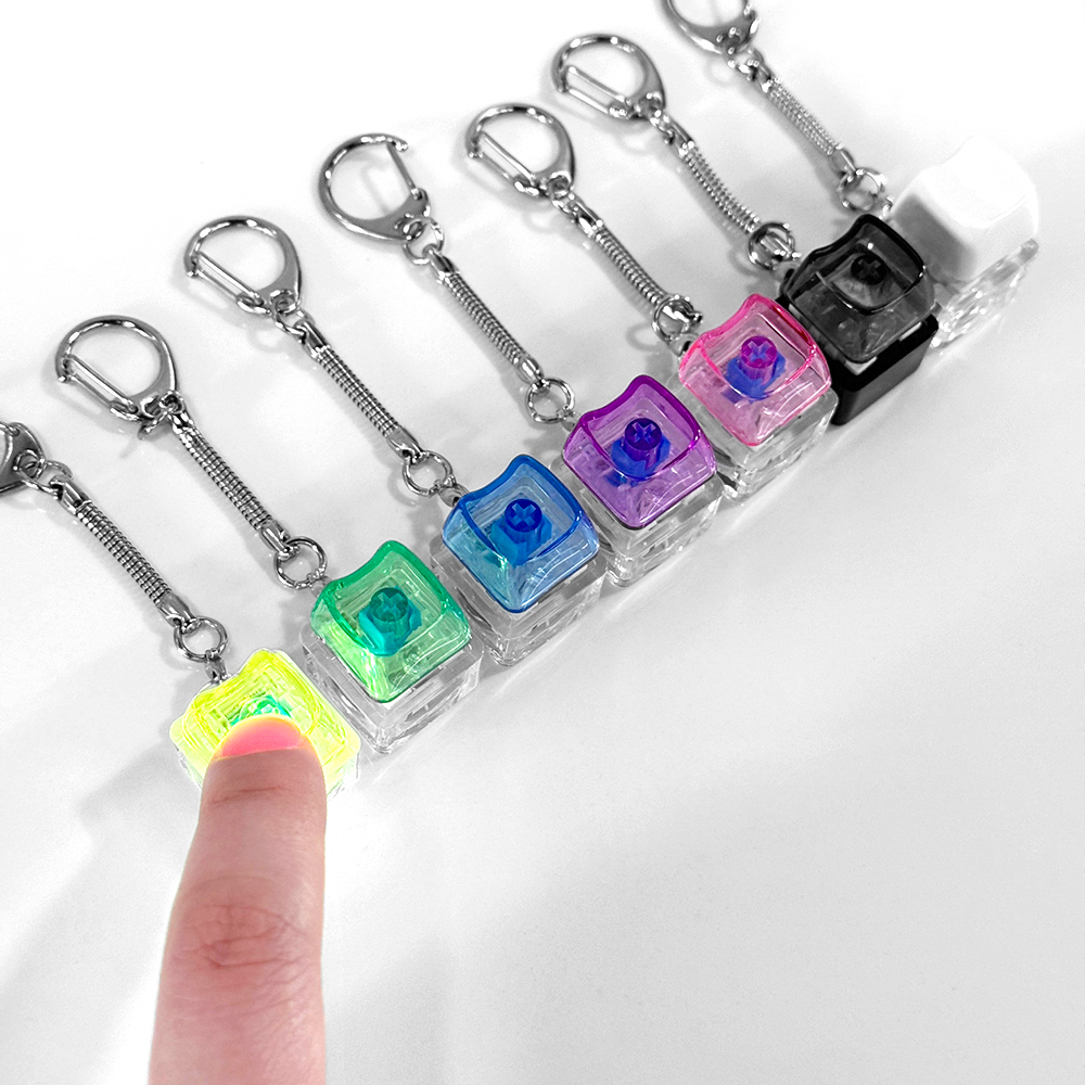 키캡키링 고양이 MAO 귀여운 열쇠고리 굿즈 제작 커스텀 화이트 키보드키링 led