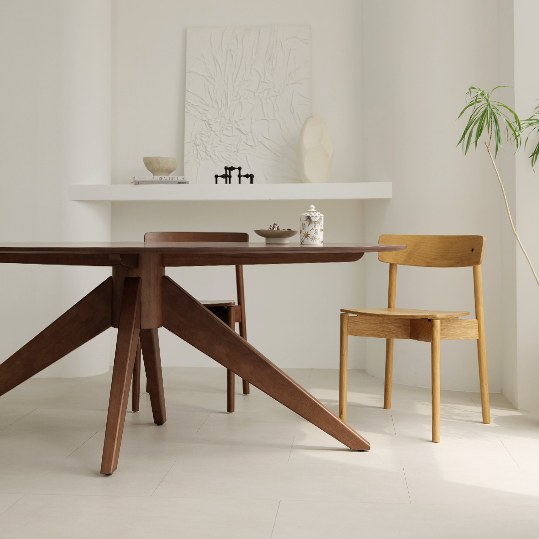 자야캠핑 반타 1724 월넛 원목 타원형 식탁 테이블