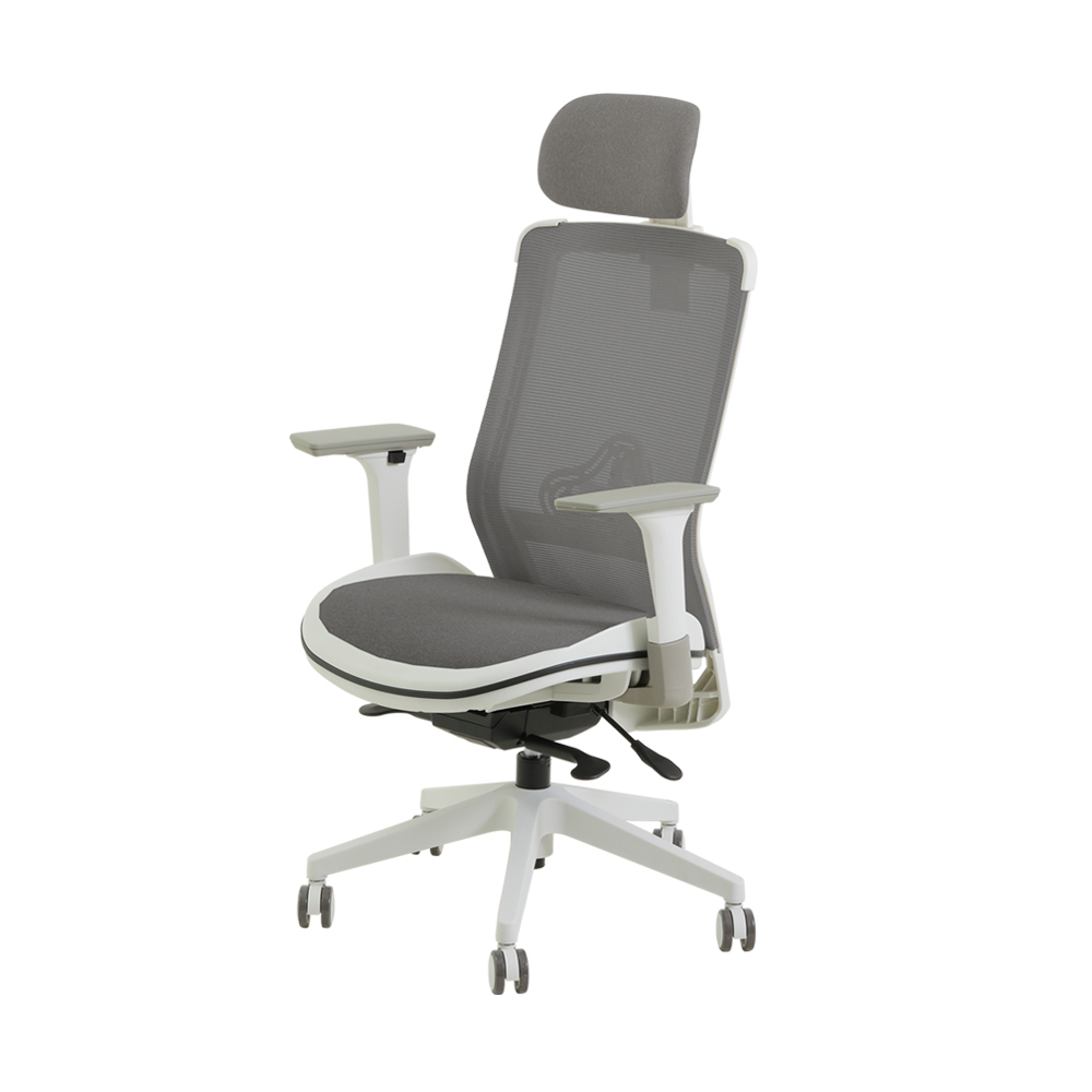 피치트렌디 S300 사무용 의자 사무실 편한 컴퓨터 학생 책상 의자 화이트-그레이