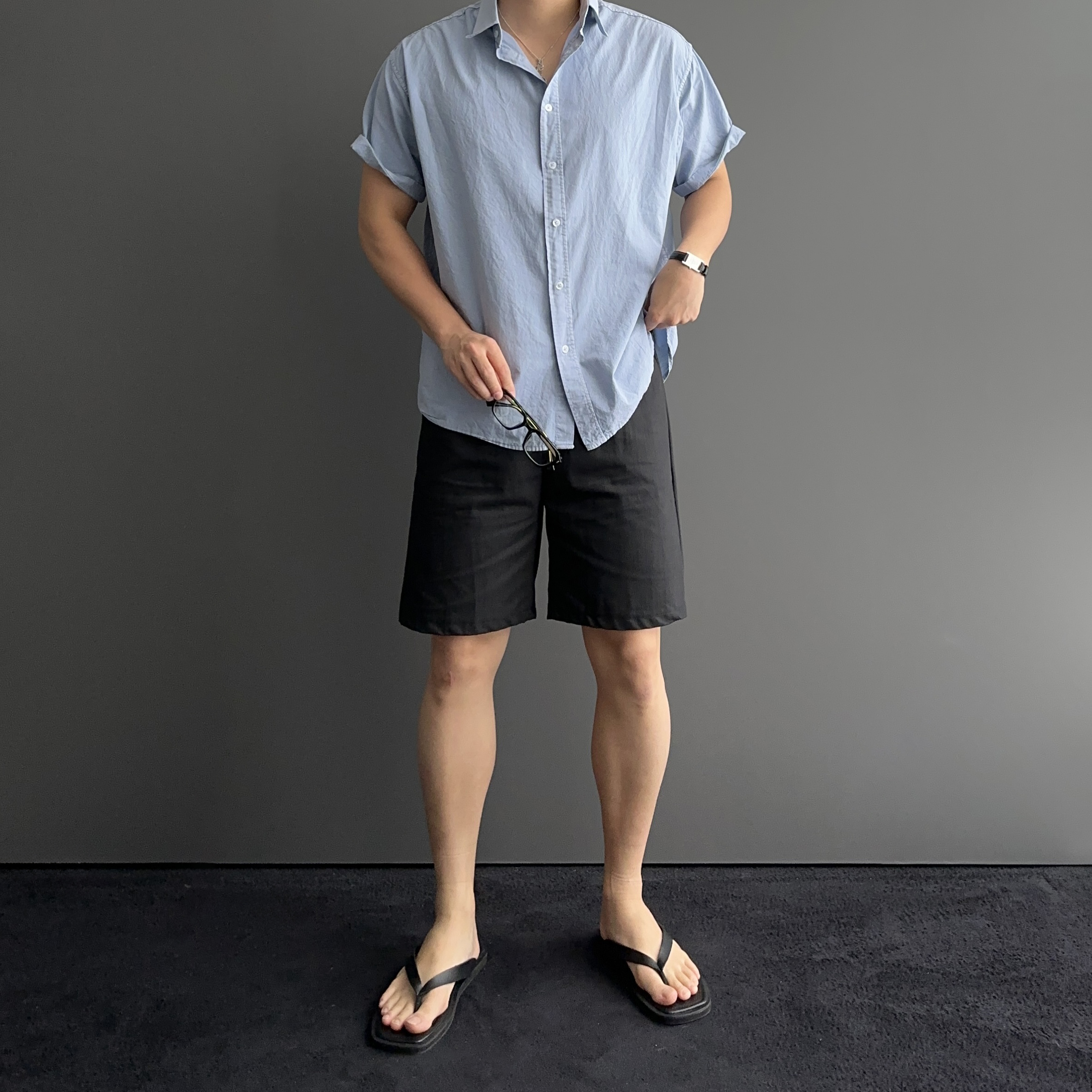 1+1 남자린넨반바지 흰색반바지 이미지 7