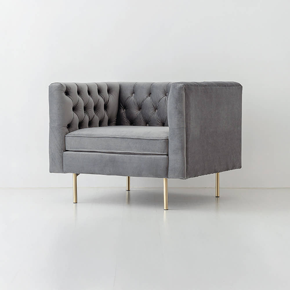 네르센 벨벳소파 1인 HN022B 핑크 6513.6896, 1인용