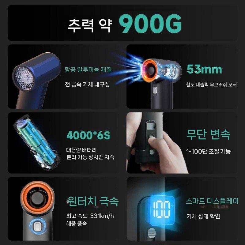 KICA 카이카 에어건 핸디 제트팬2 무선 휴대용 무선 선풍기 신형 및 구형 1세대 회색(+드라이어 캡) 3000mAH 이미지 6