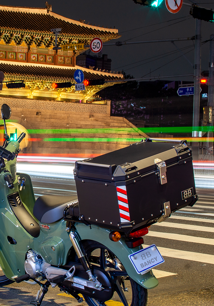 벤시 오토바이 알루미늄 탑박스 배달통 배달가방 오토바이용품 배달용품 검정 22L 이미지 2