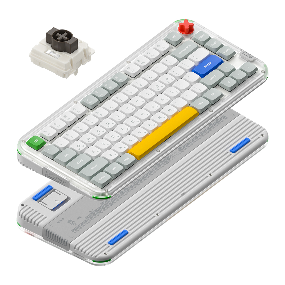 NUPHY KICK75 기계식키보드 로우 하이 듀얼 프로파일 커스텀키보드 레트로 그레이, 나노 갈축