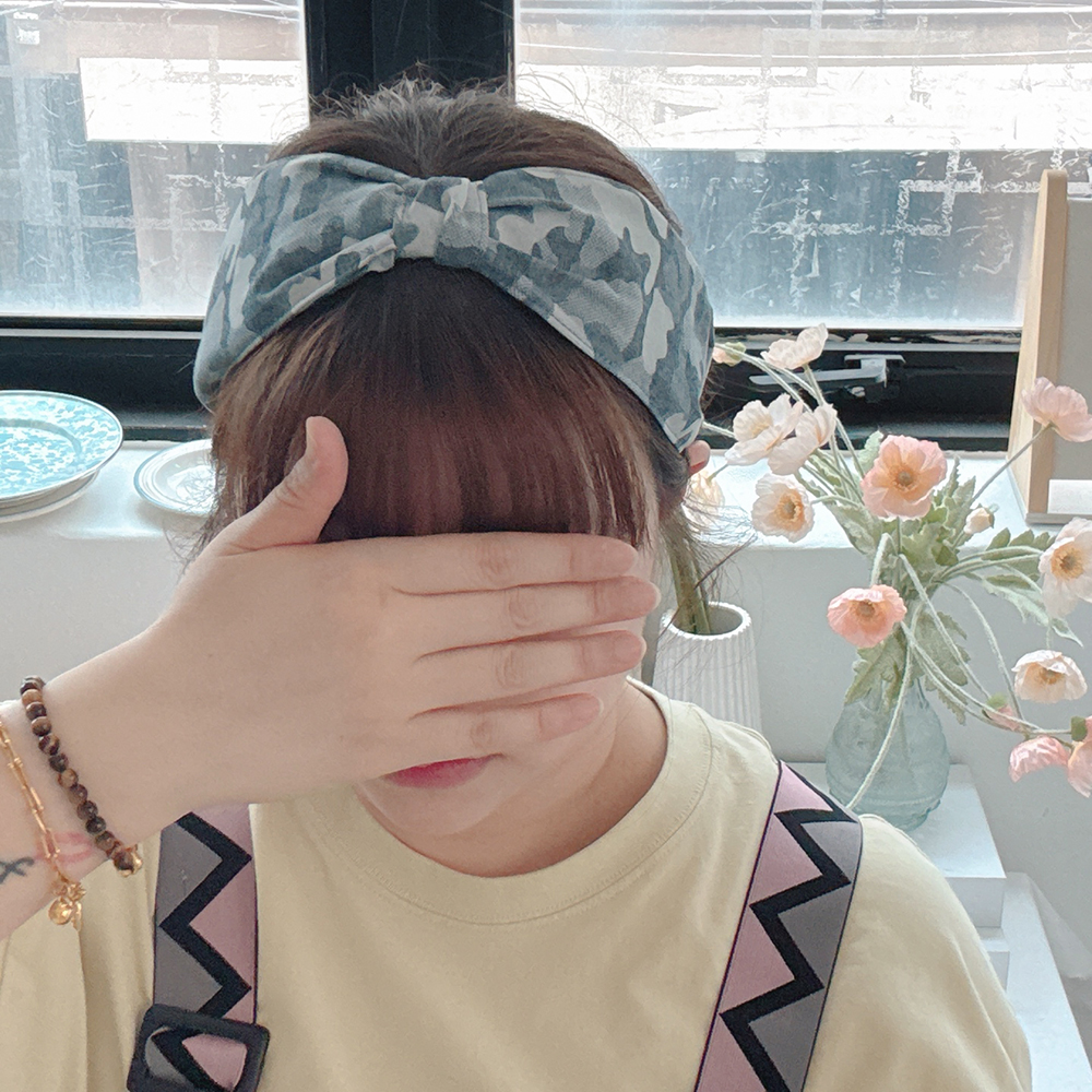 밀리터리무드 카모플라주반다나 와이드헤어밴드 헤어터번 넓은머리띠 여름머리띠 핸드메이드머리띠 이미지 6