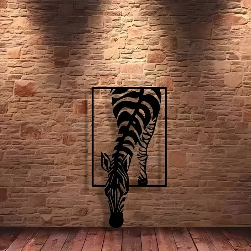 모던 지브라 3D 액자 카페 미니멀리스트 동물 테마 디자인 - 상세 이미지 3
