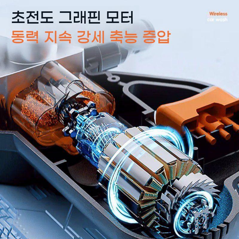 무선 고압 세차기 리튬 충전 세척기 bying24 4펌프터보10전력5m호스 - 상세 이미지 3