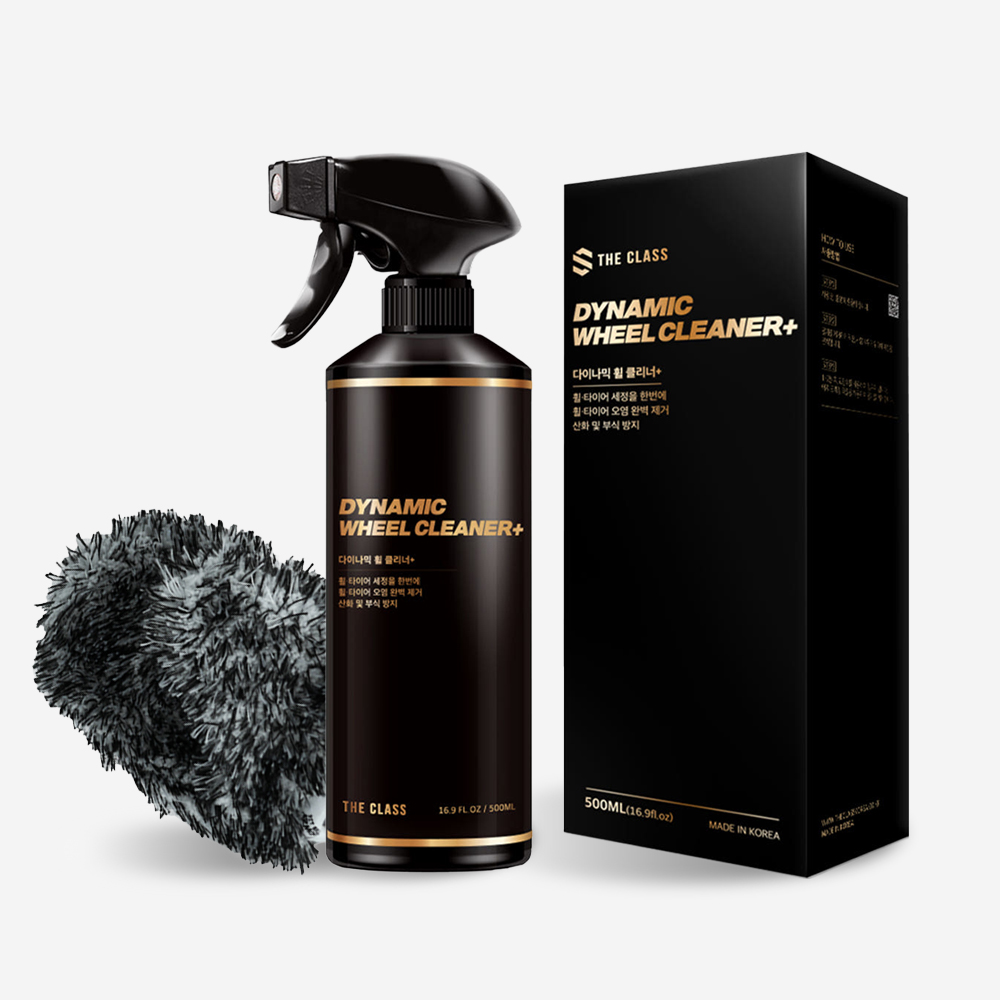 더클래스 다이나믹 휠클리너 플러스 500ml+핏불 휠미트 휠세정 올인원 세트 타이어세차 - 메인 이미지