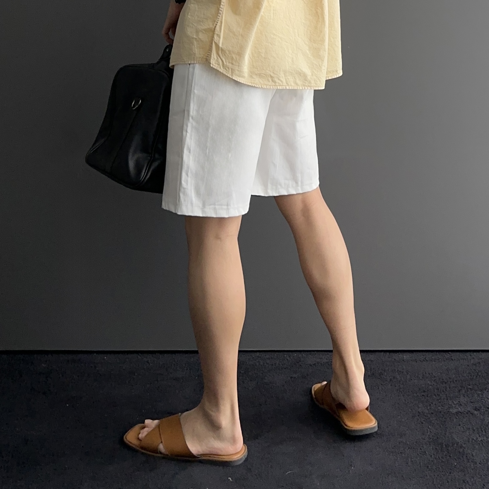 1+1 남자린넨반바지 흰색반바지 - 상세 이미지 3