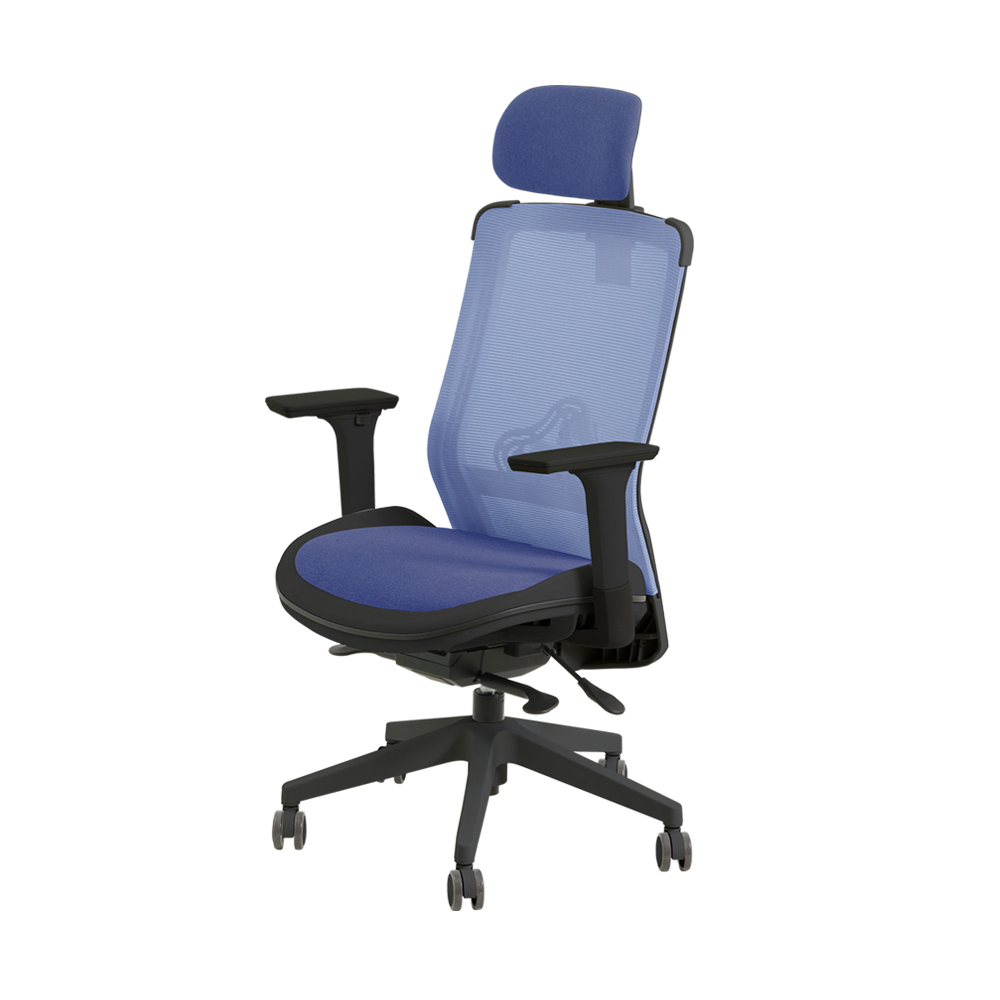 피치트렌디 S300 사무용 의자 사무실 편한 컴퓨터 학생 책상 의자 블랙-블루