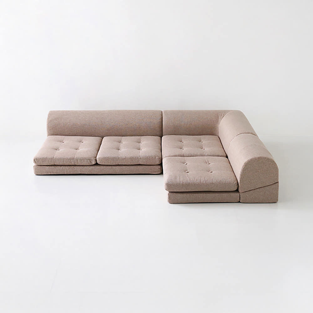 네르센 패브릭 멀티 좌식소파 4인 1767 스툴미포함, 브라운 8509.1694, 4인용