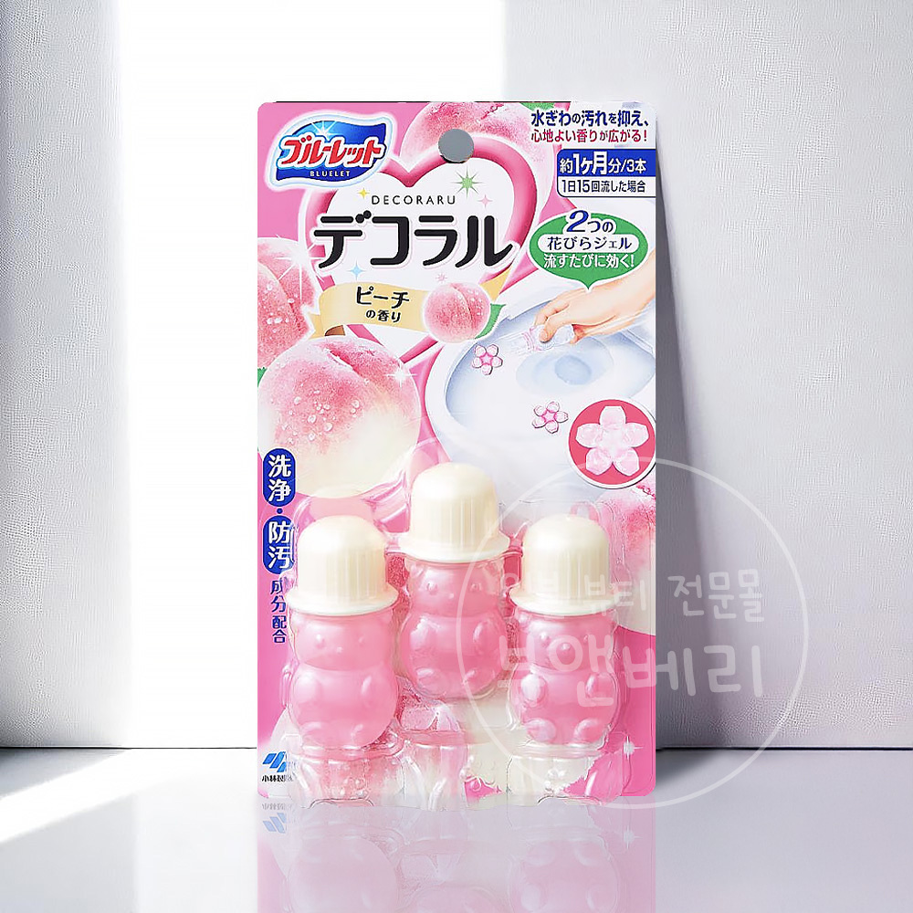 고바야시 데코라루 꽃모양 변기 세정제 피치향
