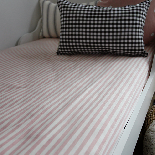 바이아미 메르시 스트라이프 매트리스커버 레드 순면 킹 라지킹 패밀리사이즈 맞춤제작