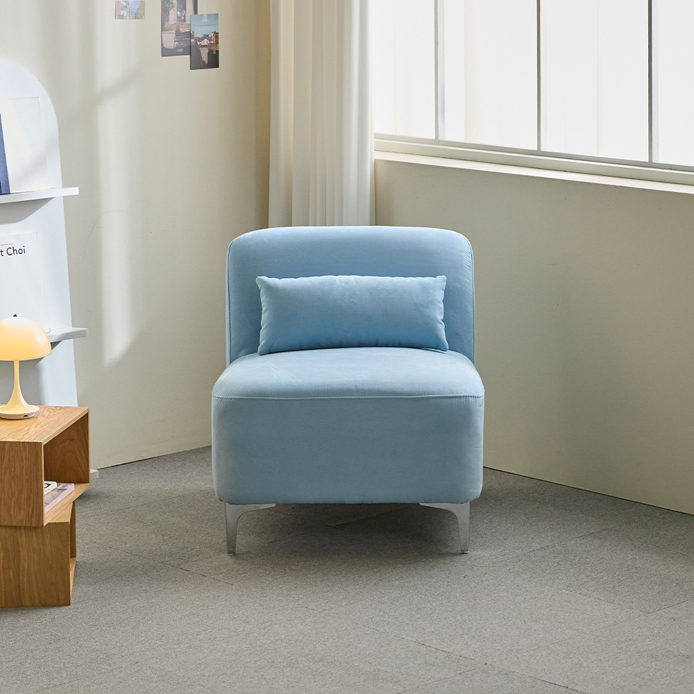 리노아 아쿠아텍스 패브릭 2인 1인 소파 스툴미포함, 스카이블루, 1인용