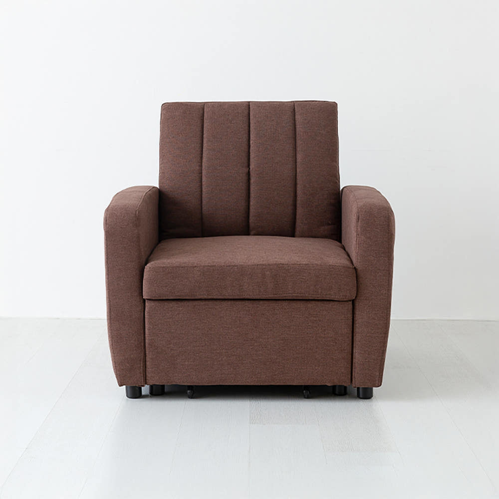 네르센 1인 패브릭 소파베드 XY2178 스툴미포함, 브라운 9974.2769, 브라운 9974.2769