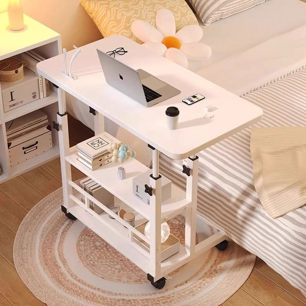 높이조절 1인용책상 사이드 테이블 이동식 책상 화이트